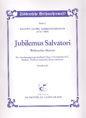 Jubilemus salvatori Weihnachtsmotette  für gem Chor und Orchester  Partitur