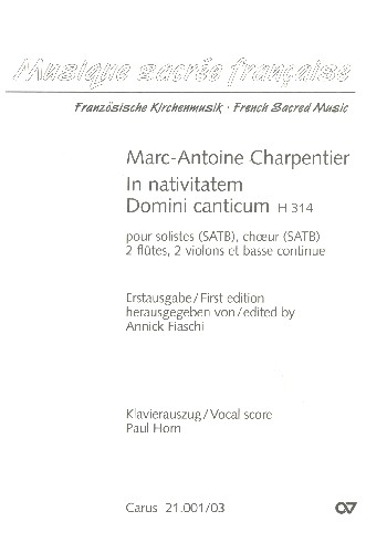 In nativitatem Domini canticum  für Soli, gem Chor und Orchester  Klavierauszug