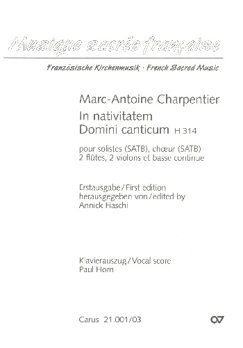 In nativitatem Domini canticum&nbsp;&nbsp;für Soli, gem Chor und Orchester&nbsp;&nbsp;Klavierauszug