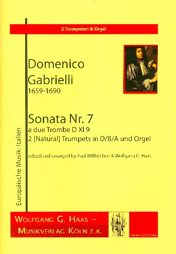Sonate a 2 trombe  für 2 Naturtrompeten (D/C/B) und Orgel  Stimmen