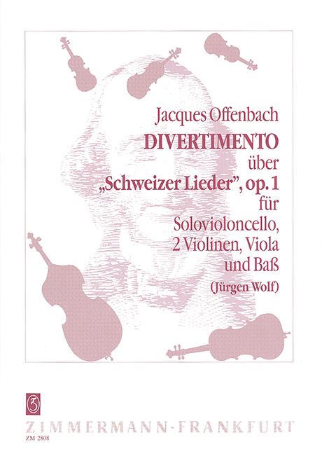 Divertimento über Schweizer Lieder op.1&nbsp;&nbsp;Cello solo, 2 Violinen, Viola und Bass&nbsp;&nbsp;Partitur und Stimmen
