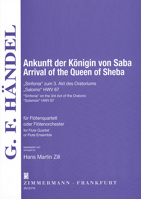 Ankunft der Königin von Saba  für Flötenquartett (-orchester)  Partitur und 7 Stimmen