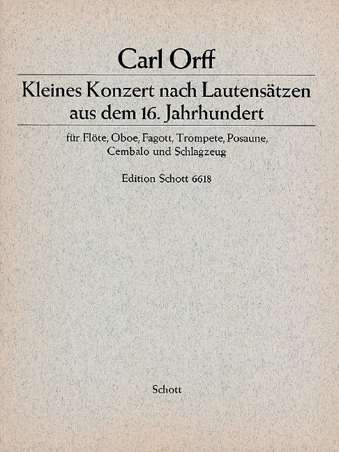 Kleines Konzert&nbsp;&nbsp;für Flöte, Oboe, Fagott, Trompete, Posaune, Cembalo und Schlagzeug (4 &nbsp;&nbsp;Partitur und Stimmen