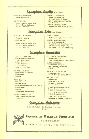 Im Frühling  für 4 Saxophone (AAAT)  Stimmen