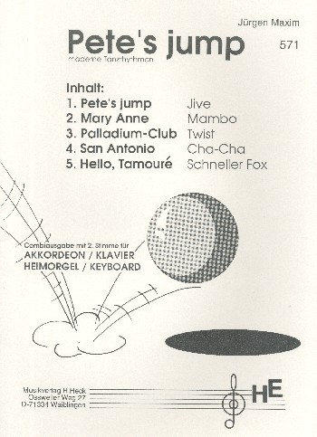 Pete's Jump Moderne Tanzrhythmen  für Akkordeon / Klavier  