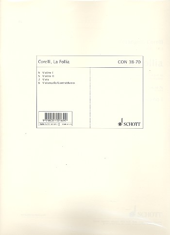 La follia op.5,12 Variationen  für Streichorchester  Stimmenset (5-5-3-5)
