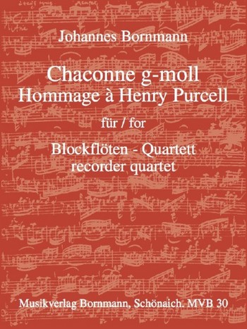 Chaconne g-Moll  für 4 Blockflöten (SATB)  Partitur und Stimmen