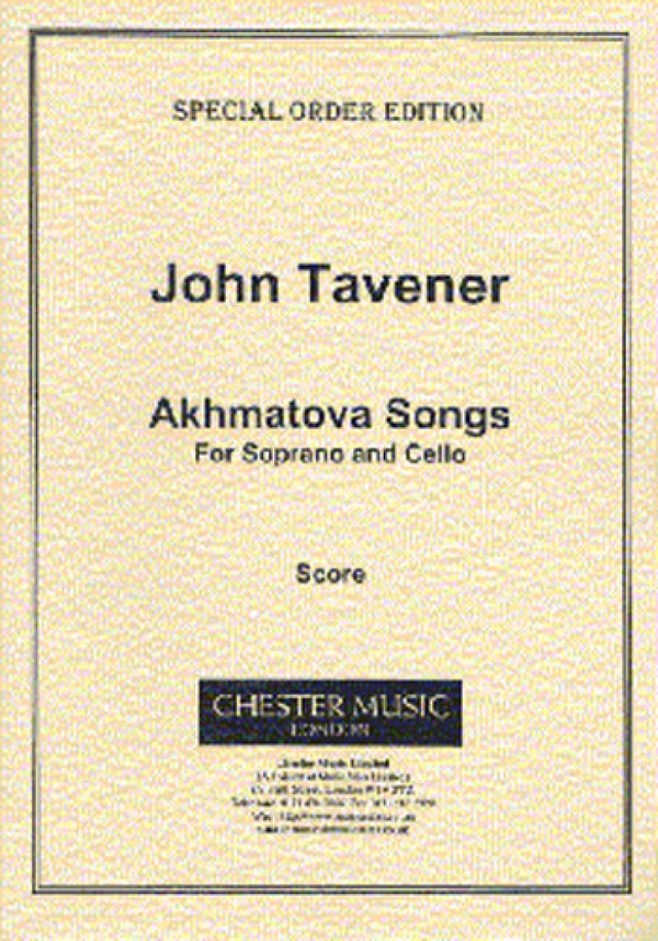 Akhmatova Songs for soprano and  cello (Russ/Lautschrift)  Partitur  Ve r l a g s k o p i e