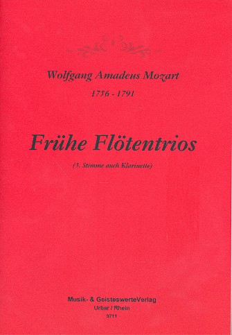 Frühe Flötentrios (3. Stimme auch  Klarinette)  Partitur und Stimmen