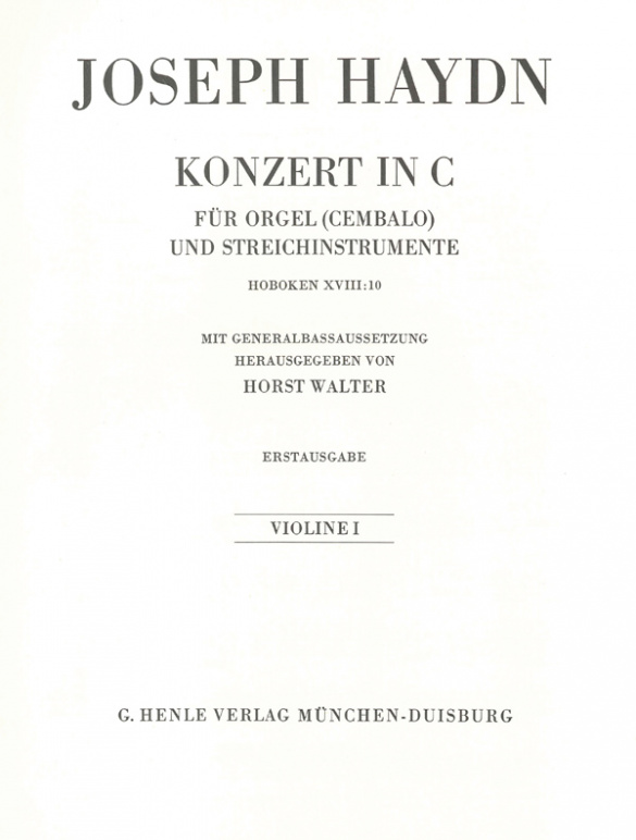 Konzert C-Dur Hob.XVIII:10&nbsp;&nbsp;für Orgel und Streicher&nbsp;&nbsp;Violine 1