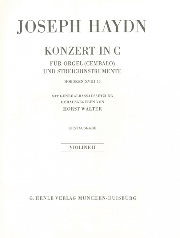Konzert C-Dur Hob.XVIII:10&nbsp;&nbsp;für Orgel und Streicher&nbsp;&nbsp;Violine 2