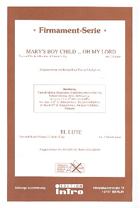 Mary's Boy Child   und   El Lute&nbsp;&nbsp;für Salonorchester&nbsp;&nbsp;Piano-Direktion und Stimmen