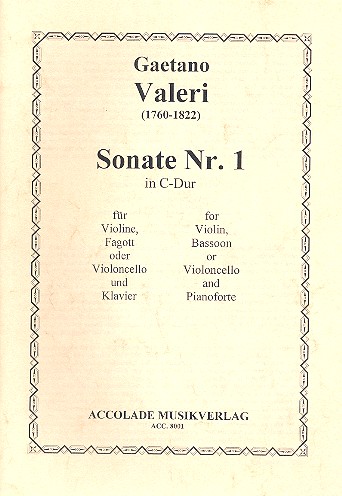 Sonate C-Dur Nr.1 für Violine,&nbsp;&nbsp;Fagott (Vc) und Klavier&nbsp;&nbsp;Stimmen