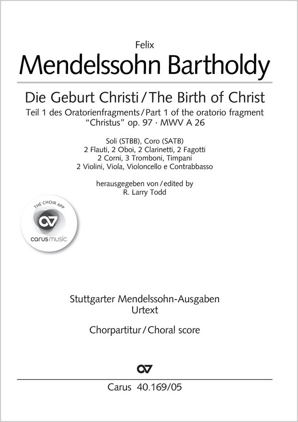 Die Geburt Christi op.97 Teil 1&nbsp;&nbsp;Soli, Chor, Orch.  Chorpartitur&nbsp;&nbsp;Christus Teil 1