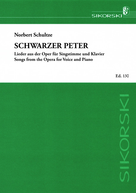 Schwarzer Peter Lieder aus der Oper  für Klavier mit Text  