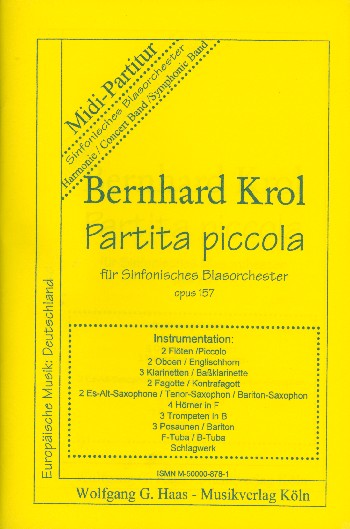 Partita piccola op.157&nbsp;&nbsp;für sinfonisches Blasorchester&nbsp;&nbsp;Studienpartitur
