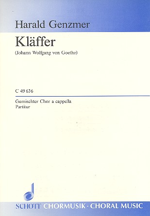 Kläffer GeWV 25  für gemischten Chor (SATB)  Chorpartitur