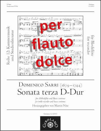Sonata Terza D-Dur für  Altblockflöte und Bc  