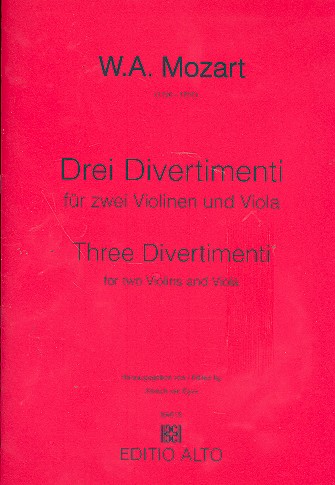 3 Divertimenti für 2 Violinen  und Viola   Stimmen  