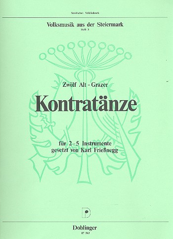 12 Alt-Grazer Kontratänze für  Streichquartett und Gitarre  Stimmen