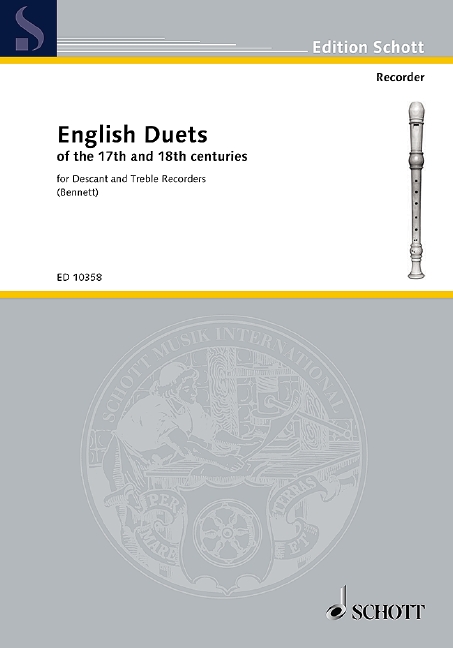 English duets of the 17th and 18th centuries&nbsp;&nbsp;for descant and treble recorders&nbsp;&nbsp;score