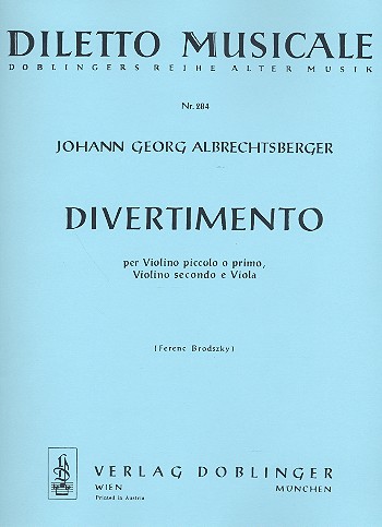 DIVERTIMENTO PER VIOLINO PICCOLO  (VL PRIMO), VIOLINO SECONDO E VIOLA  STIMMEN