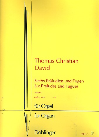 6 Präludien und Fugen Band 1 (Nr.1-3)  für Orgel  