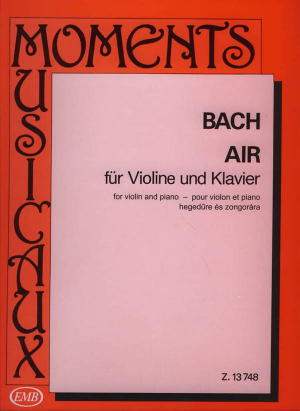 Air aus der Ouvertüre D-Dur Nr.3&nbsp;&nbsp;BWV1068 für Violine und Klavier&nbsp;&nbsp;
