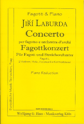Konzert  für Fagott und Streichorchester  Ausgabe für Fagott und Klavier