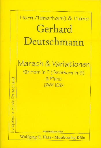Marsch und Variationen DWV106  für Horn in F (Tenorhorn in B) und Klavier  