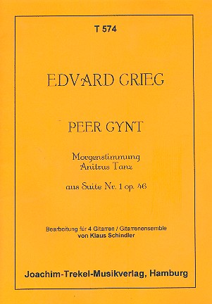 Morgenstimmung und Anitras Tanz aus Suite Nr.1 op.46&nbsp;&nbsp;für 4 Gitarren&nbsp;&nbsp;Partitur und Stimmen