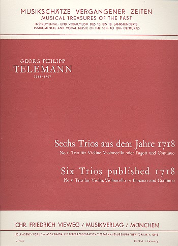Trio Nr.6  für Violine, Violoncello (Fagott) und Bc  Stimmen