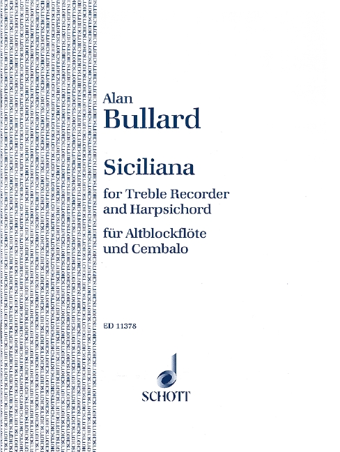 Siciliana  for treble recorder and harpsichord (piano)  