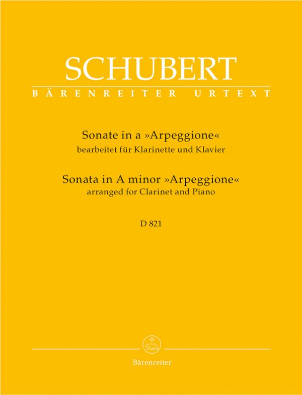 Sonate a-Moll D821 &nbsp;&nbsp;für Klarinette in B und Klavier&nbsp;&nbsp;