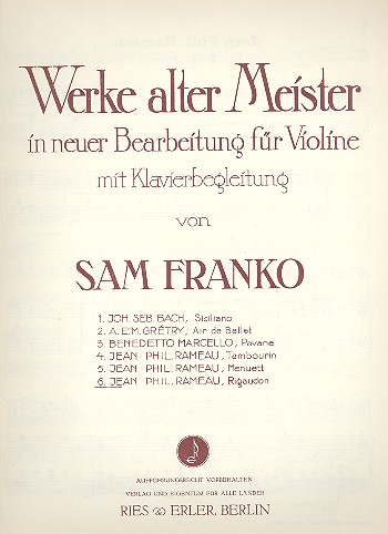 Rigaudon&nbsp;&nbsp;für Violine und Klavier&nbsp;&nbsp;