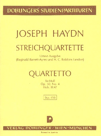 Streichquartett fis-Moll op.50,4&nbsp;&nbsp;Hob.III:47&nbsp;&nbsp;Studienpartitur