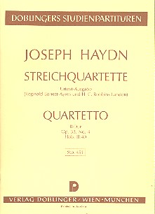 STREICHQUARTETT B-DUR OP.33,4&nbsp;&nbsp;HOB.III:40   STUDIENPARTITUR&nbsp;&nbsp;BARRETT-AYRES, REGINALD, ED