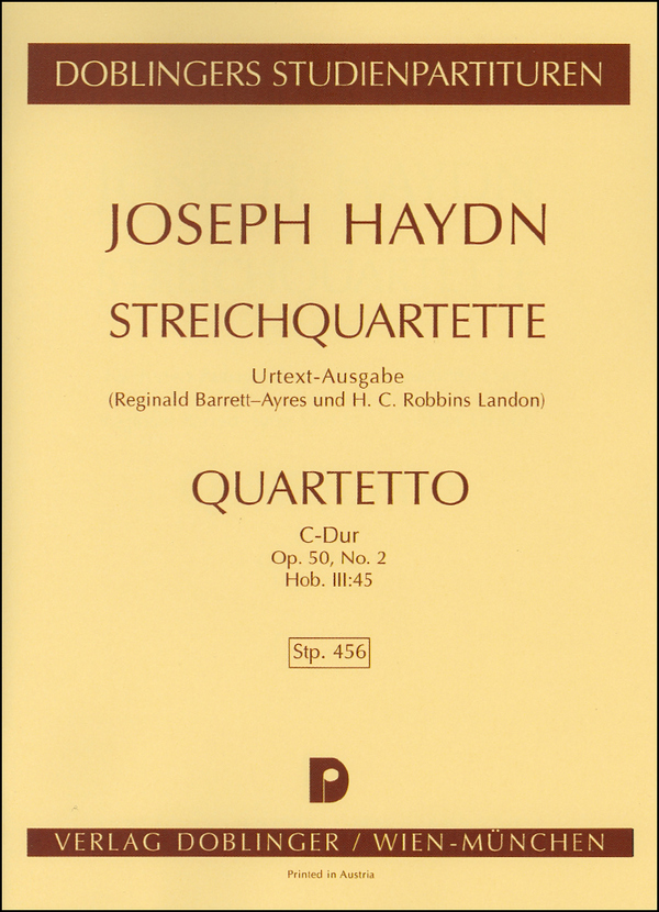 Streichquarttet C-Dur op.50,2 Hob.III:45&nbsp;&nbsp;Studienpartitur&nbsp;&nbsp;
