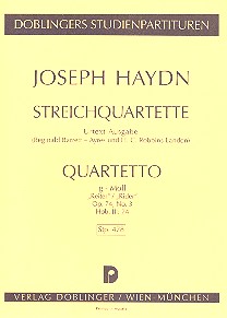 Streichquartett g-moll op.74,3 Hob.III:74&nbsp;&nbsp;&nbsp;&nbsp;Studienpartitur