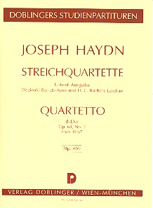 Streichquartett B-Dur op.64,3 Hob.III:67&nbsp;&nbsp;&nbsp;&nbsp;Studienpartitur