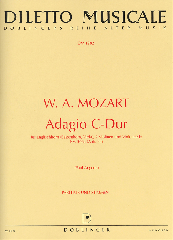 Adagio C-Dur KV580a&nbsp;&nbsp;für Englischhorn, 2 Violinen und Cello&nbsp;&nbsp;Partitur und Stimmen
