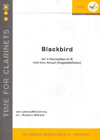 Blackbird  für 4 Klarinetten  Partitur und Stimmen