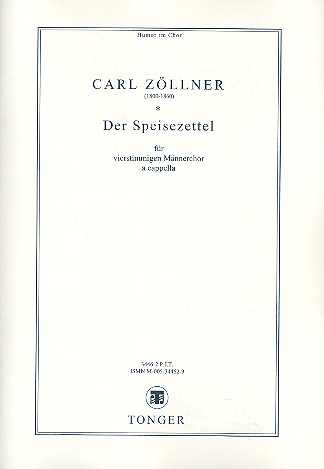 Der Speisezettel Musikalischer  Scherz für Männerchor a cappella  Singpartitur