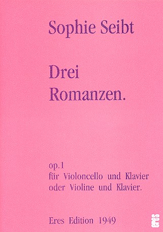 3 Romanzen op.1 für Violoncello  und Klavier  