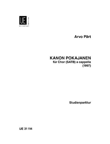 Kanon pokajanen&nbsp;&nbsp;für gem Chor a cappella&nbsp;&nbsp;Studienpartitur