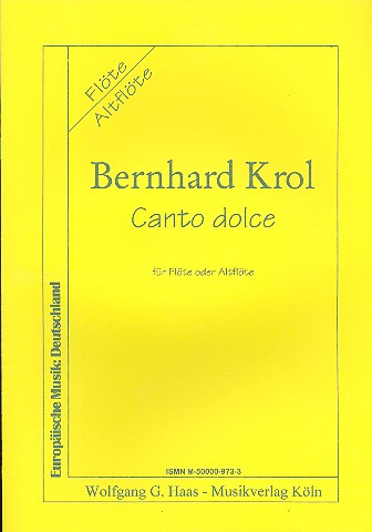 Canto dolce für Flöte (Altflöte) solo    