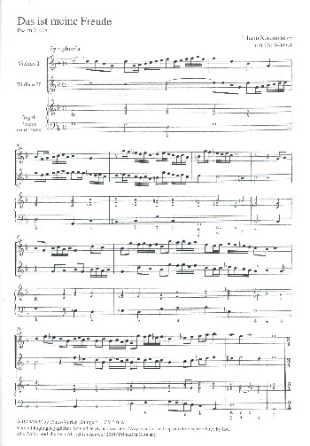 Das ist meine Freude&nbsp;&nbsp;für Sopran, 2 Violinen und Bc&nbsp;&nbsp;Partitur