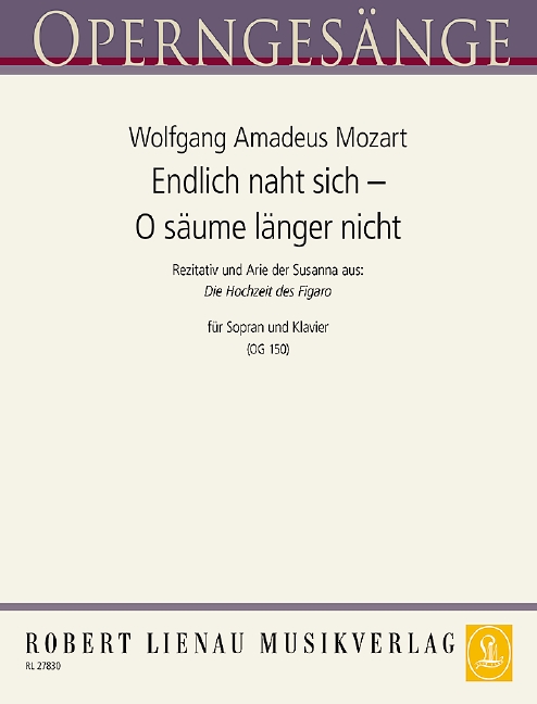 Endlich naht sich (aus 'Die Hochzeit des Figaro')  für Sopran und Klavier  