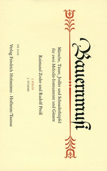 Bauernmusi Folge 2  für 2 Melodieinstrumente und Gitarre  2. Stimme