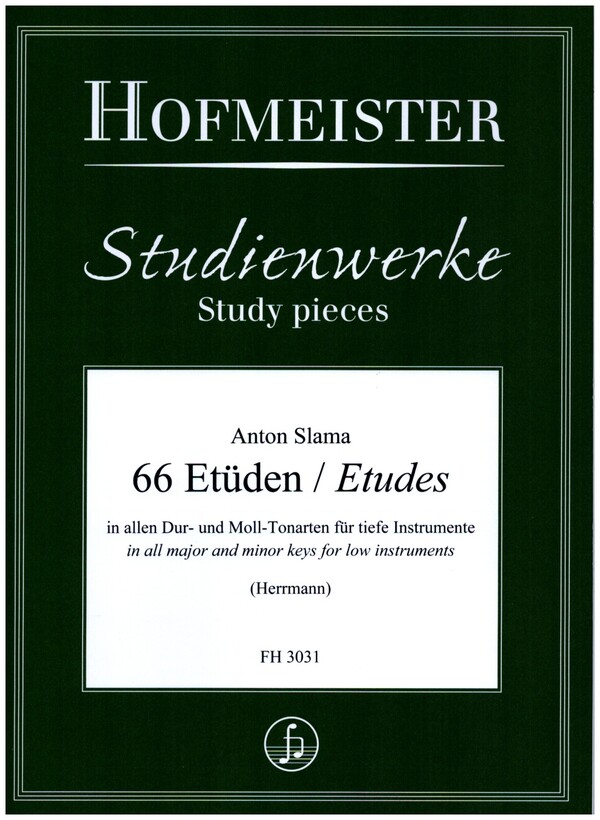 66  Etüden in allen Dur- und  Moll-Tonarten für tiefe Instrumente  (Kontrabass, Posaune, Fagott)